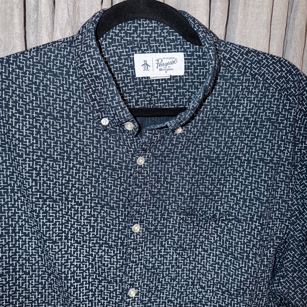 Original Penguin Men's Blue Patterned Shirt size XL